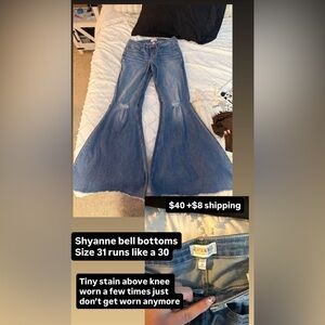 Shyanne Distressed Flare Jeans in Blue